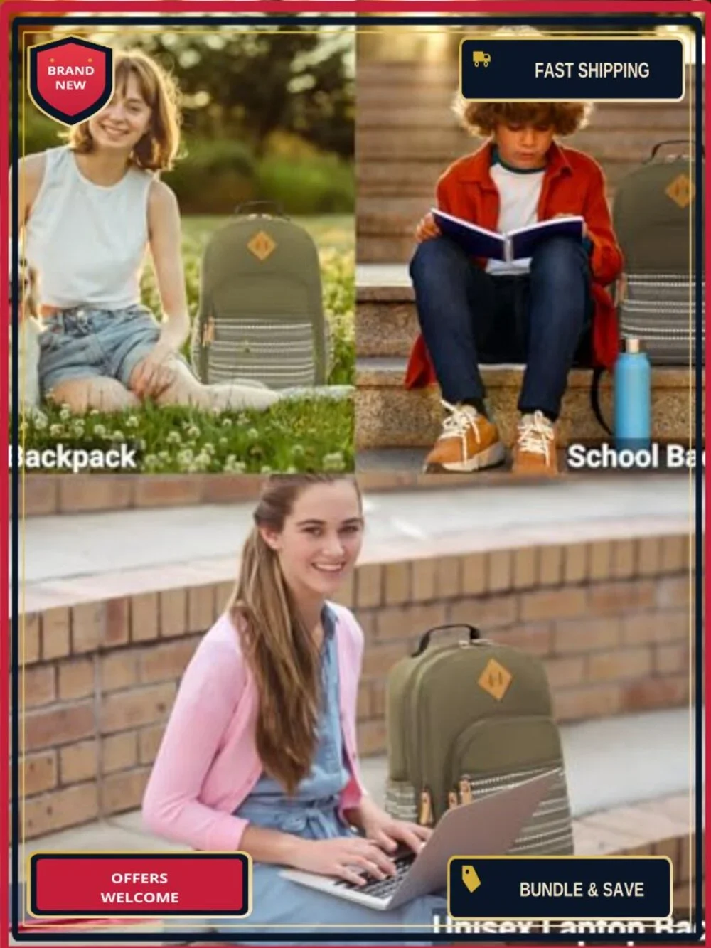 Lightweight Travel Backpack for Women with Laptop Compartment, Water-Resistant